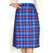 Skirt, Ladies Kilted (Apron Front), DAR Tartan